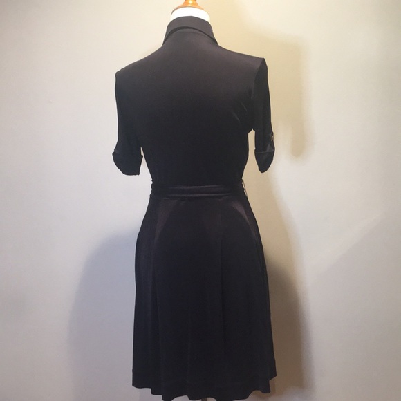 Tory Burch Julianne 100% Silk Button Down Navy Blue Dress - Small (without sash) - Picture 3 of 16